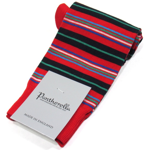 Pantherella Other - Pantherella Mens Striped Dress Socks Red